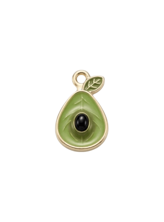 Avocado-Charm für Haarklammer, verspieltes Sommermotiv | Fairyglim