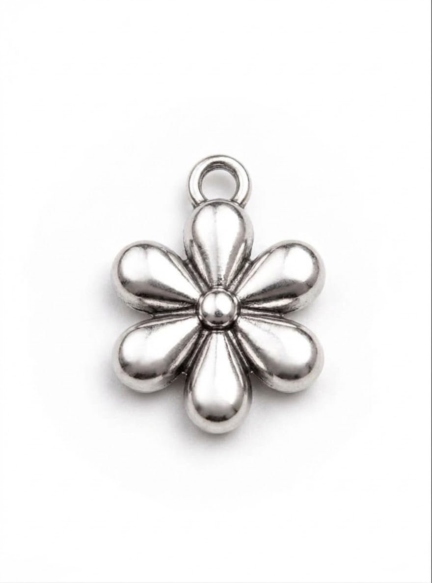 Blüten-Charm Silber zum Anstecken an Haarklammer | Fairyglim