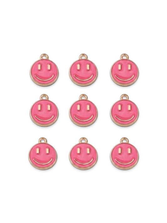 Smiley-Charm Pink für Haarklammer | Fairyglim