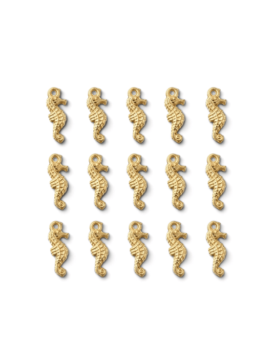 Seepferdchen-Charm Gold für Haarklammer | Fairyglim