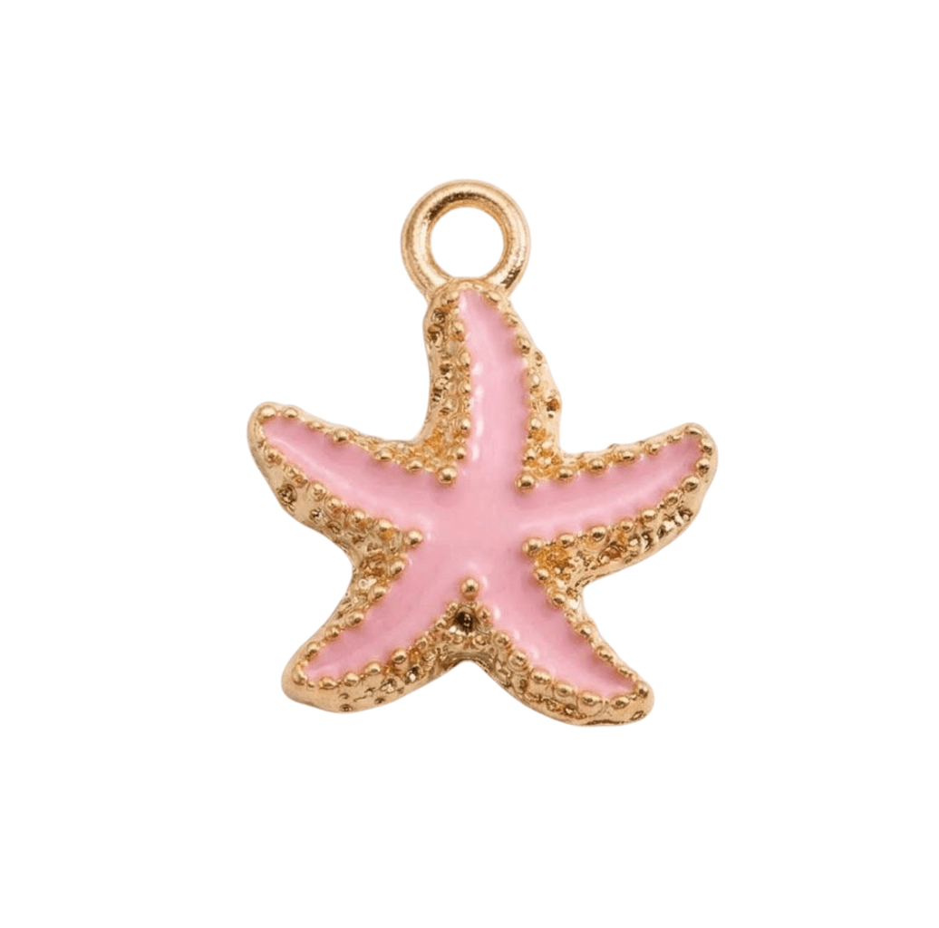 Seestern-Charm Rosé, maritimes Motiv für Haarklammer | Fairyglim