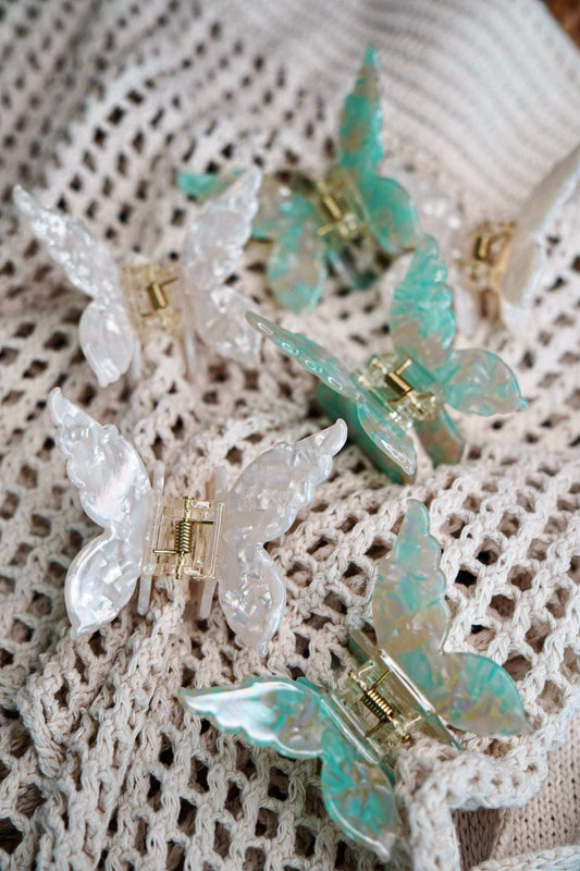 HAARKLAMMER BUTTERFLY | WHITE - Fairyglim