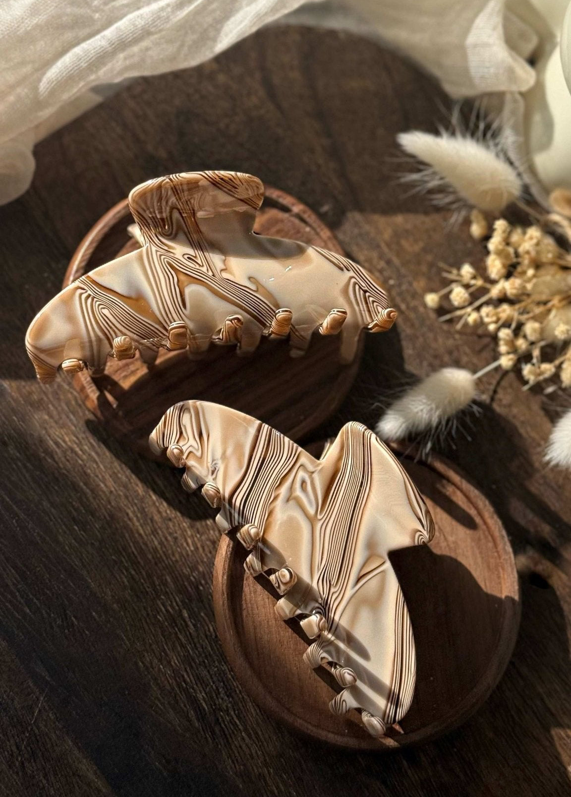Haarklammern Mit Perlen Indianer-Stil – Handgefertigt, Schmetterling-Motiv, Himmelblau